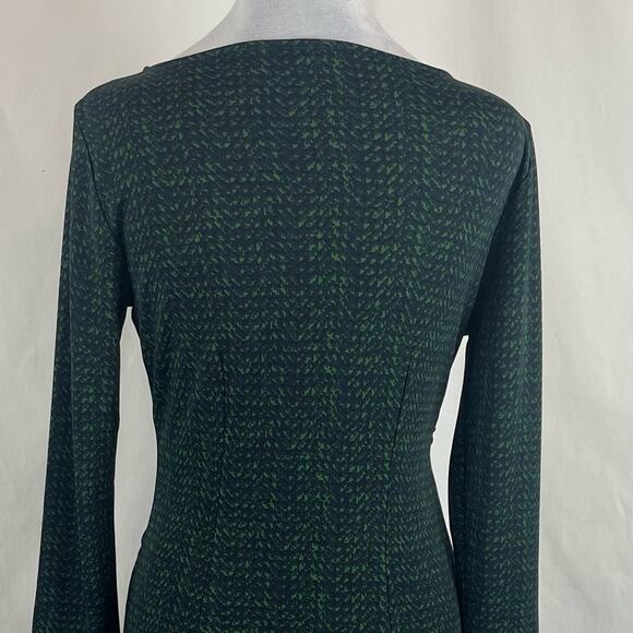 Talbots  Green Navy Pleated Side Draping Office Date Night Dress NWOT Size S - Picture 6 of 13